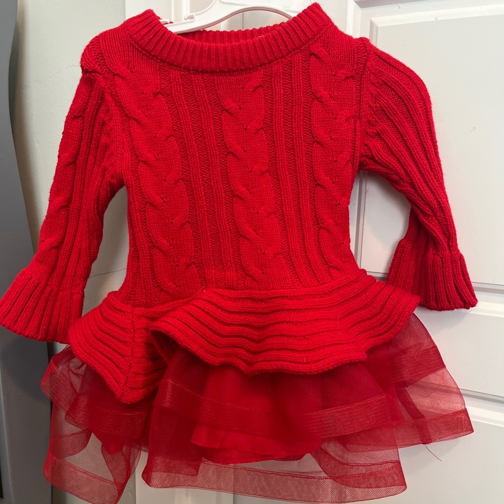 Red sweater dress size 12 months
